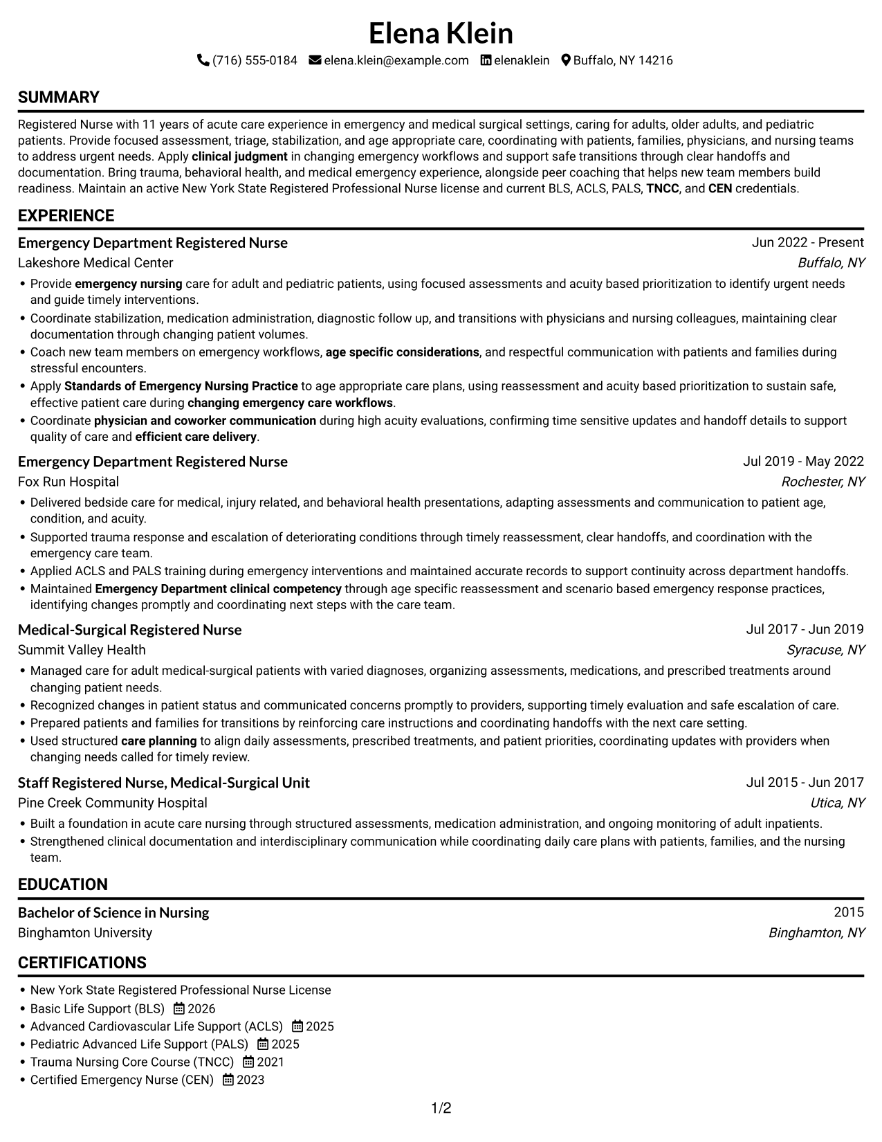 Resume example — page 1