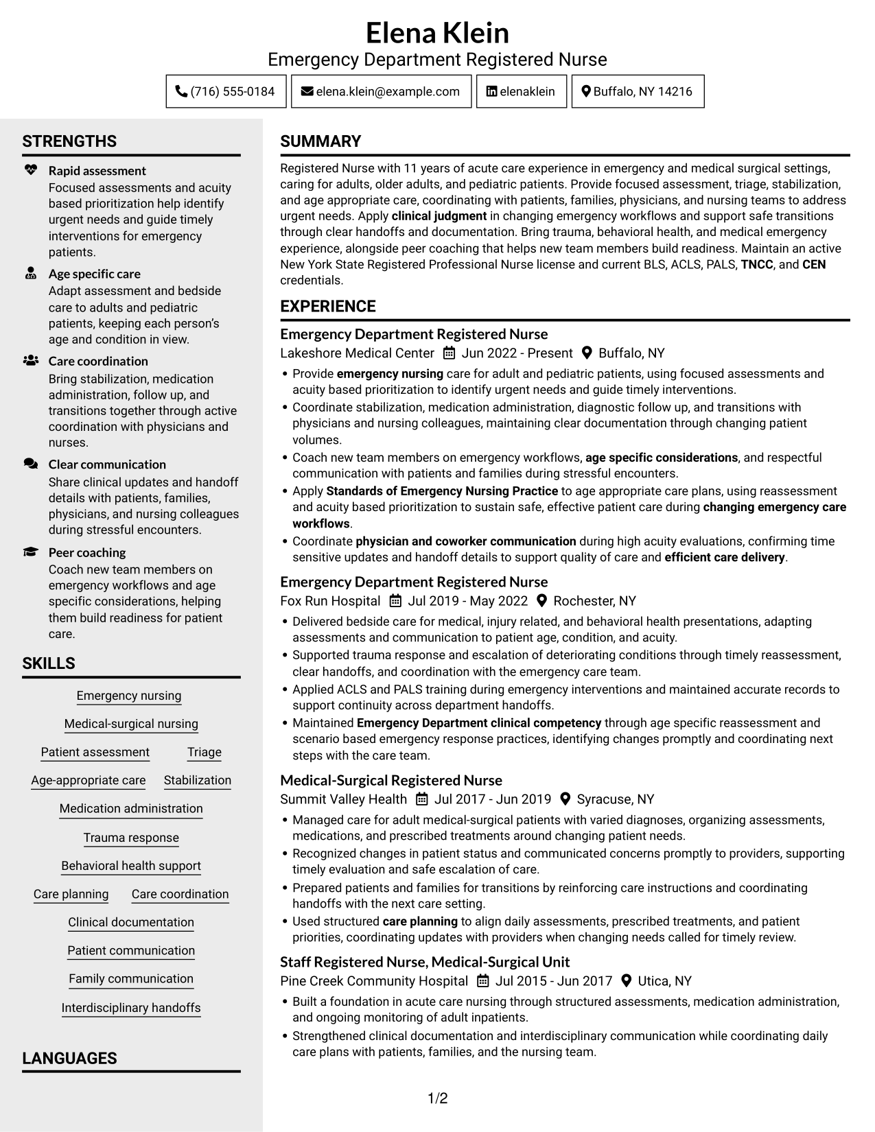 Resume example — page 1