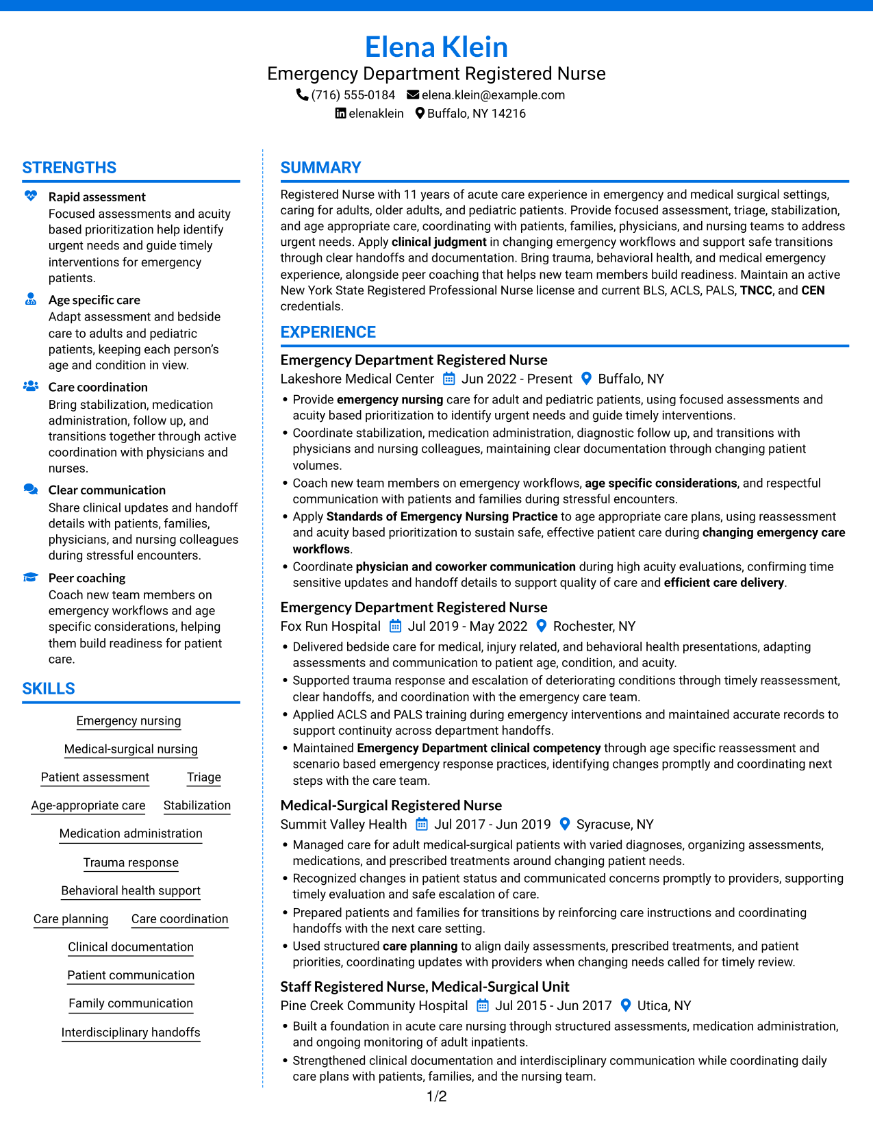 Resume example — page 1
