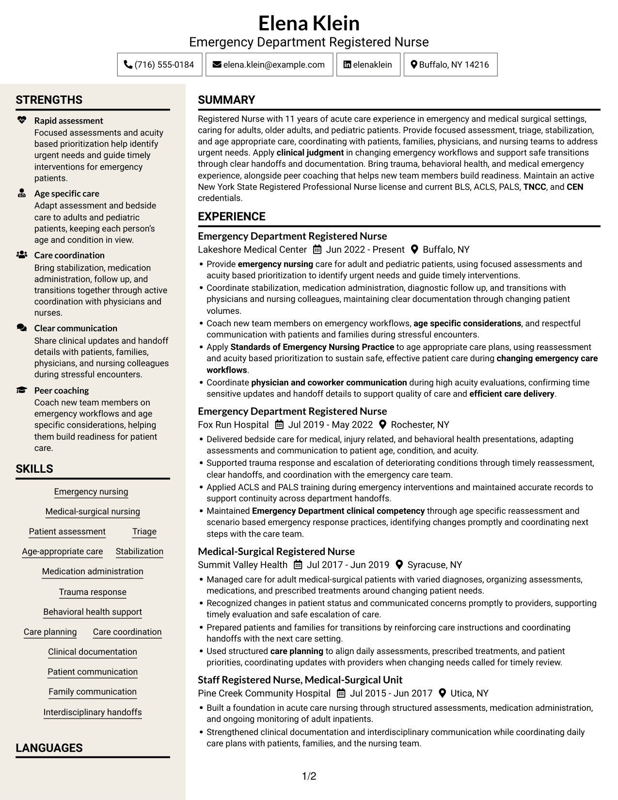 Resume example — page 1
