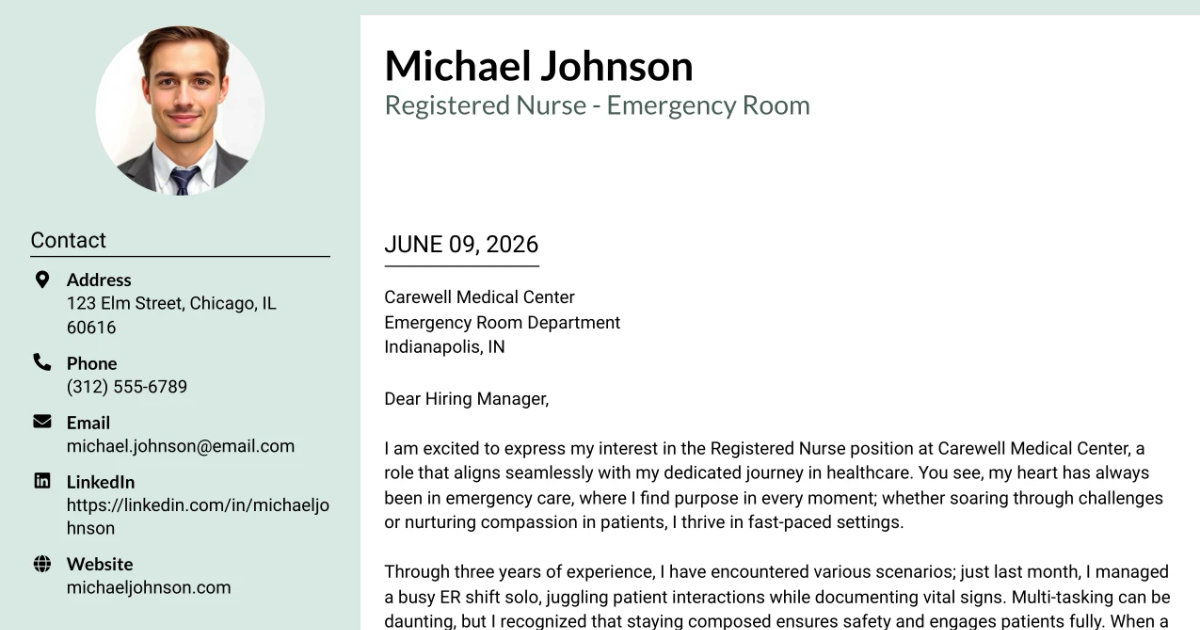 30+ Registered Nurse - Emergency Room Cover Letter Templates with Example 2026