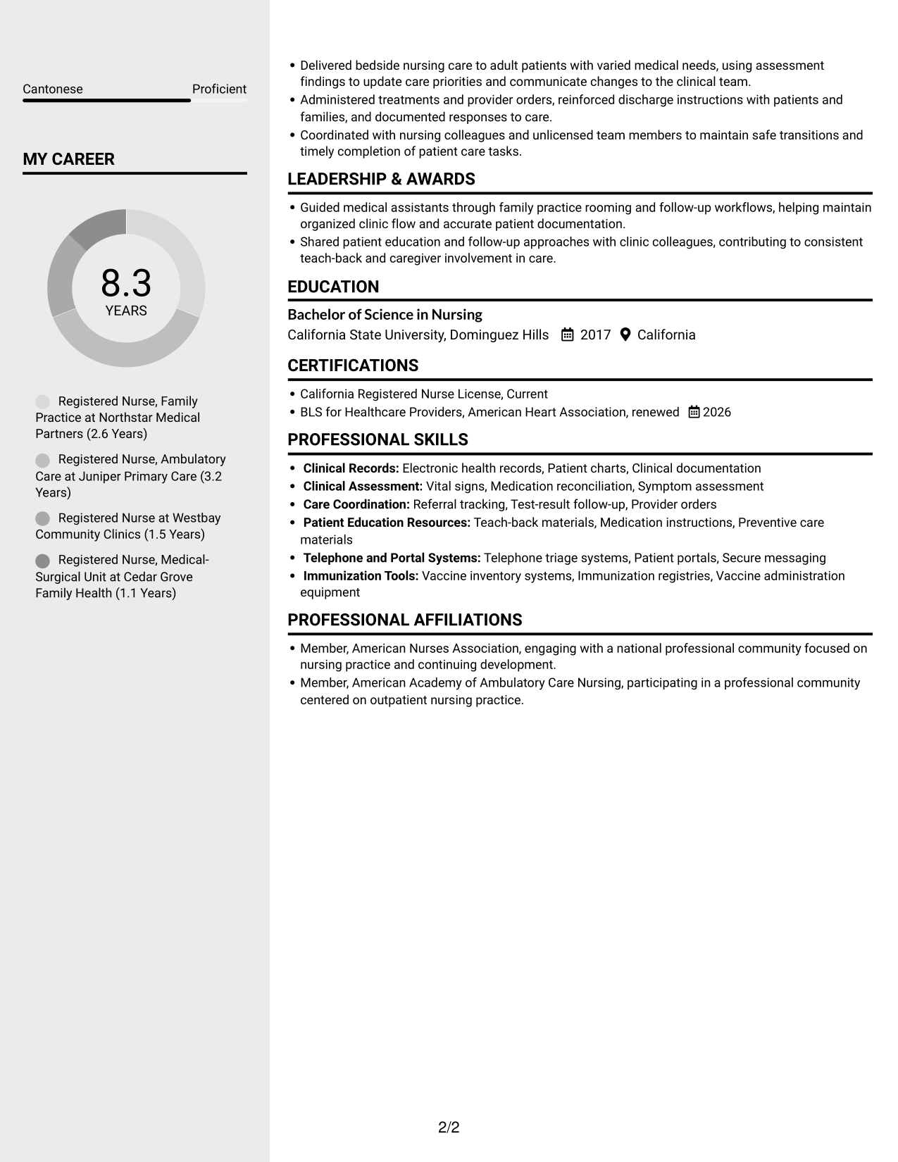 Resume example — page 2