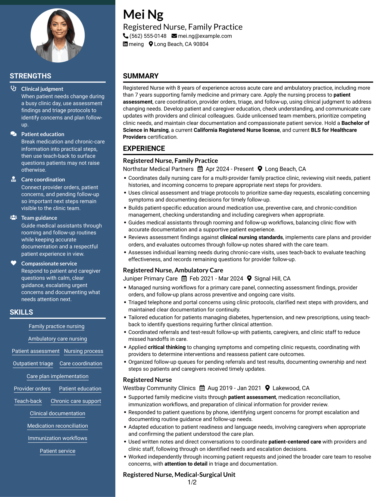 Resume example — page 1