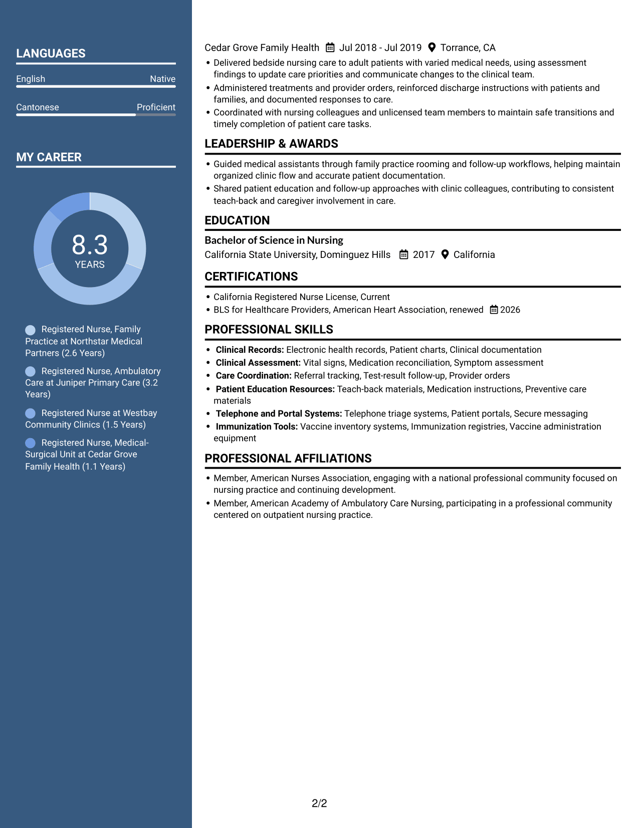 Resume example — page 2