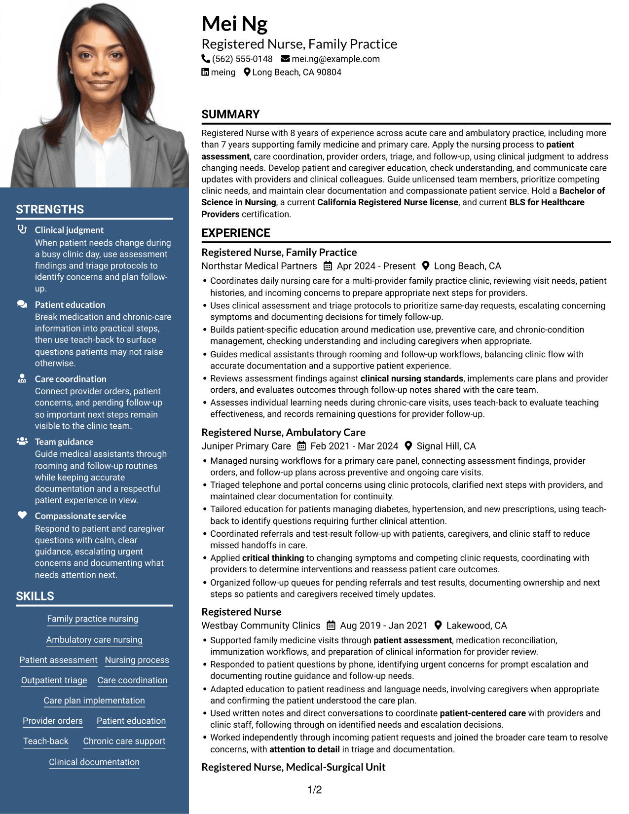 Resume example — page 1