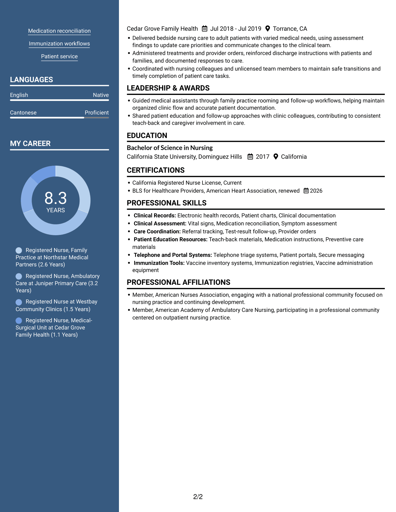 Resume example — page 2