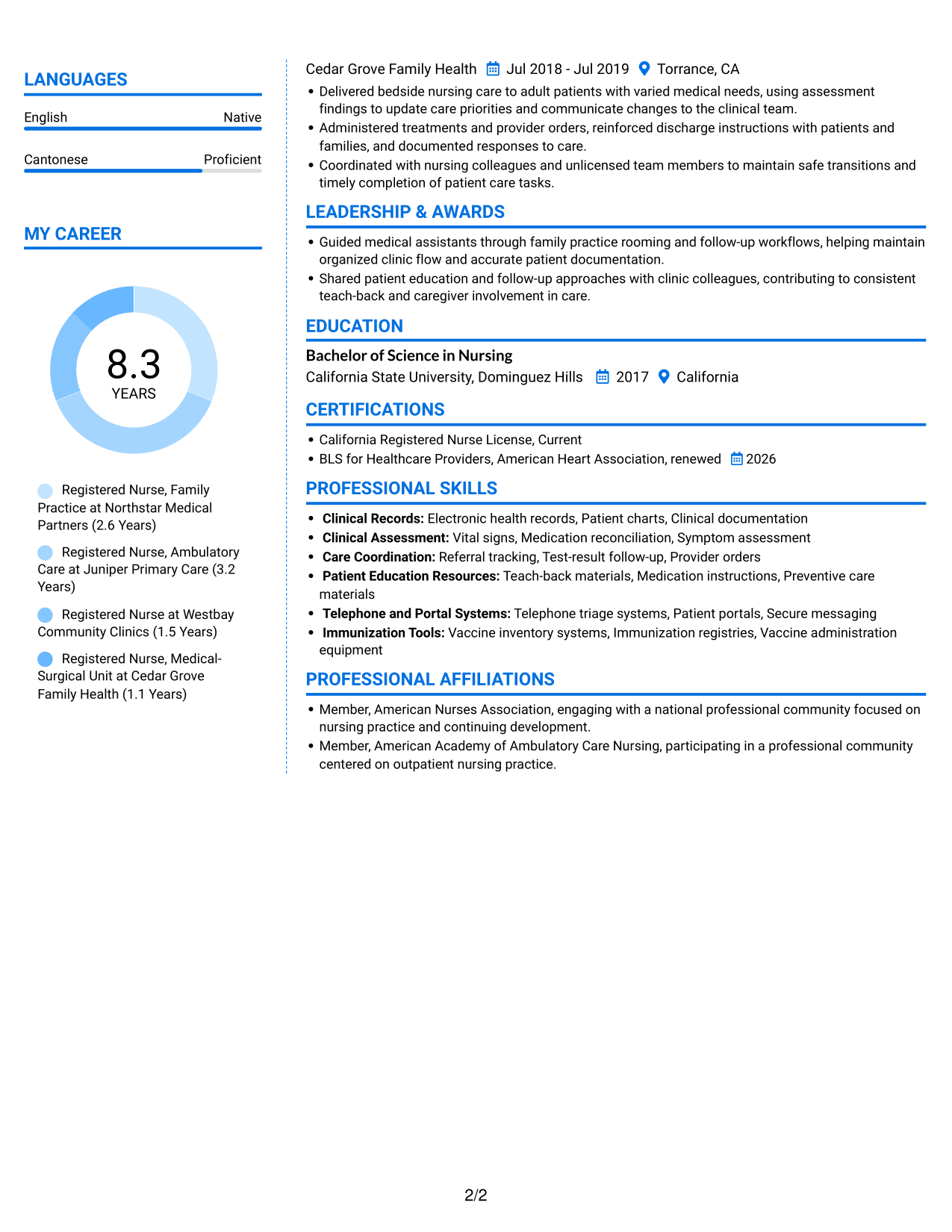 Resume example — page 2
