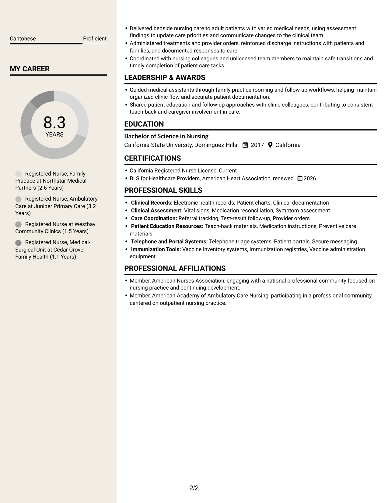 Resume example — page 2
