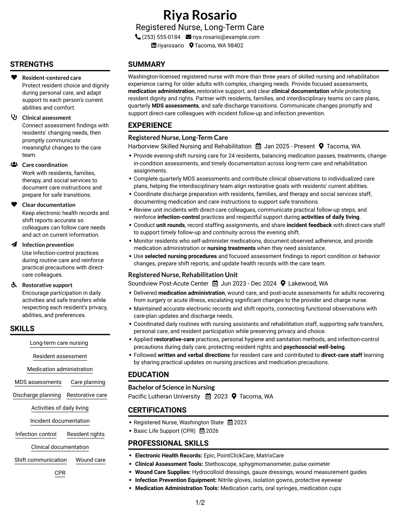 Resume example — page 1