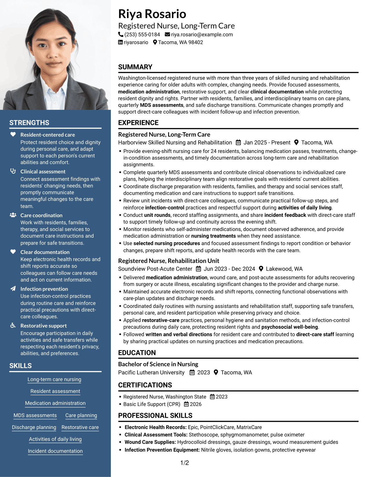 Resume example — page 1