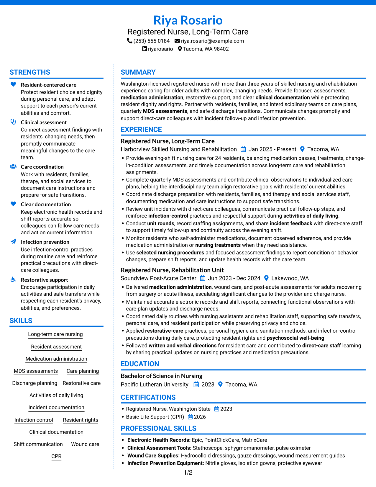 Resume example — page 1