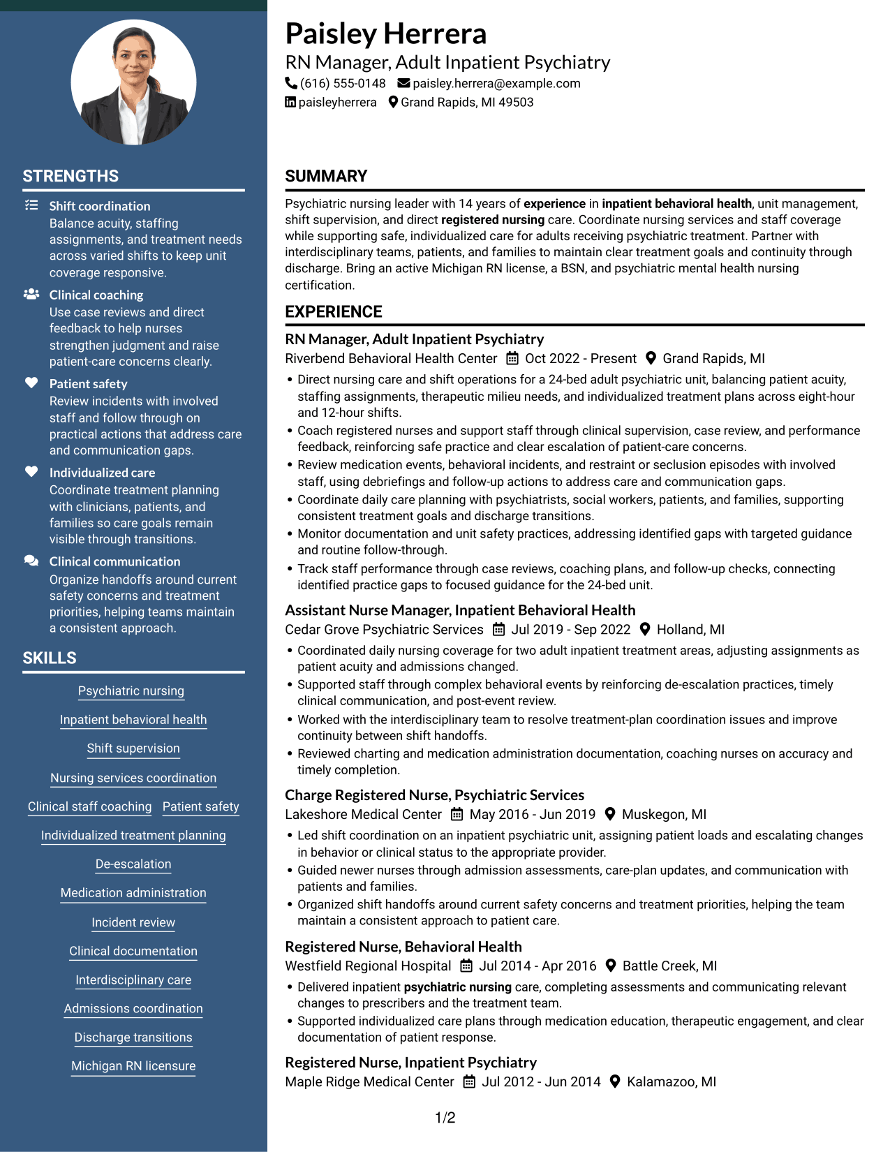 Resume example — page 1