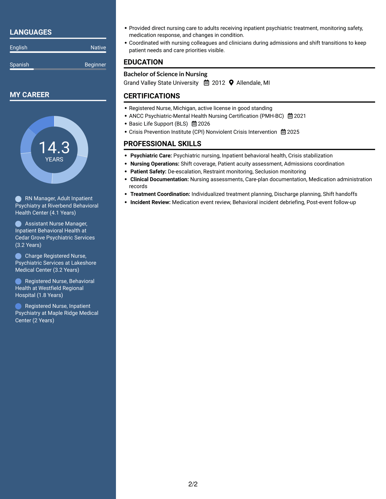 Resume example — page 2
