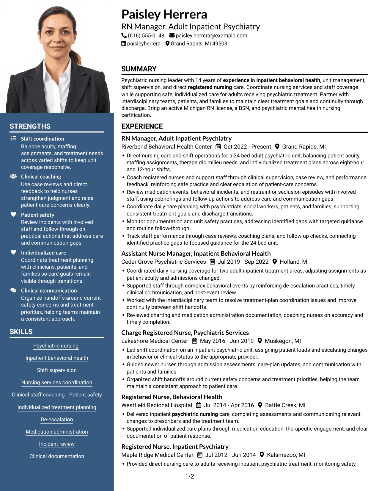Resume example — page 1