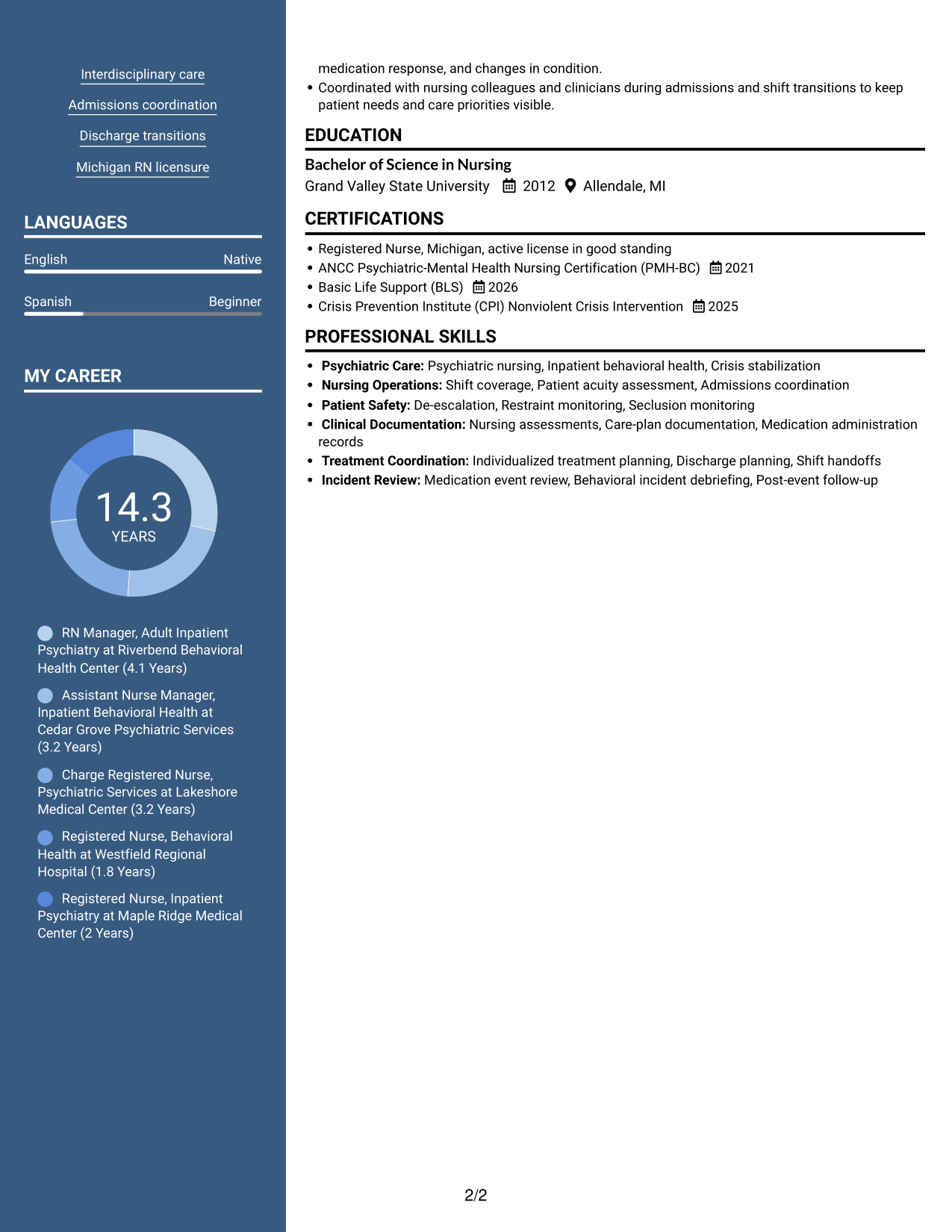 Resume example — page 2