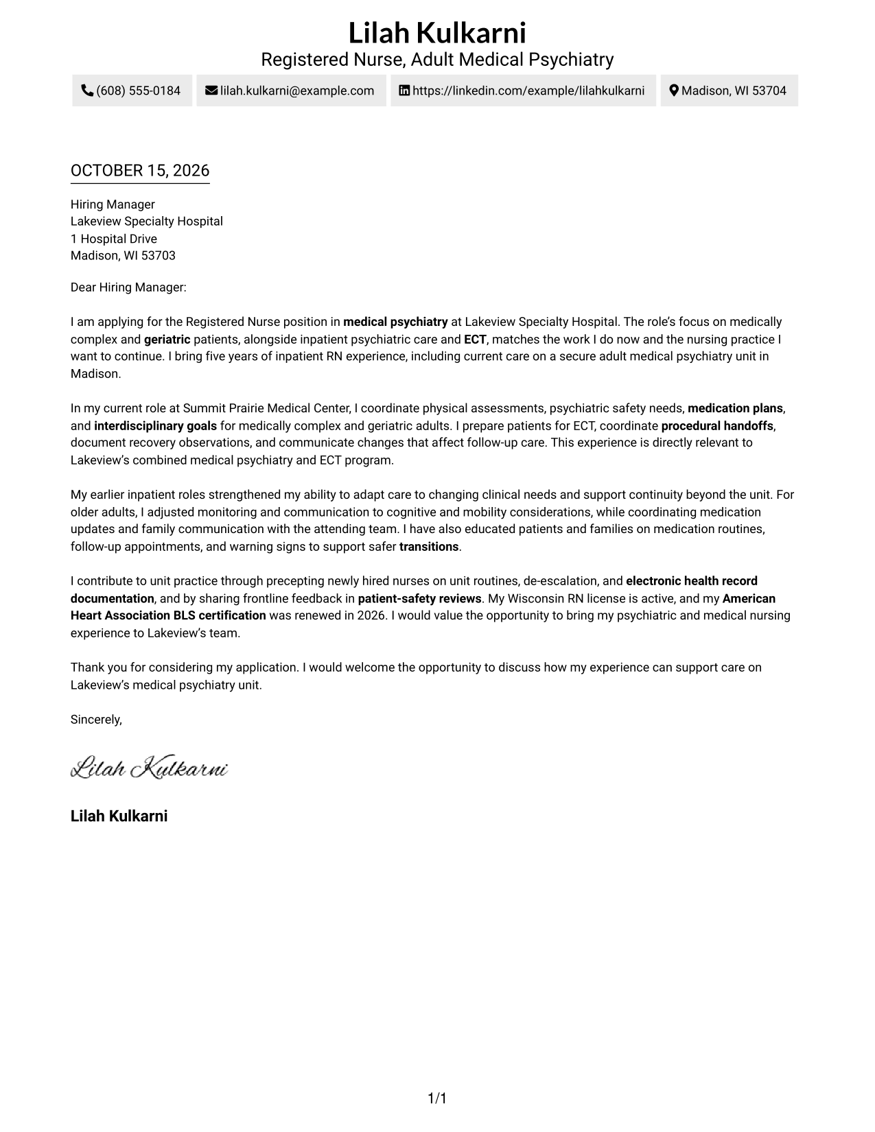 Cover letter example — page 1