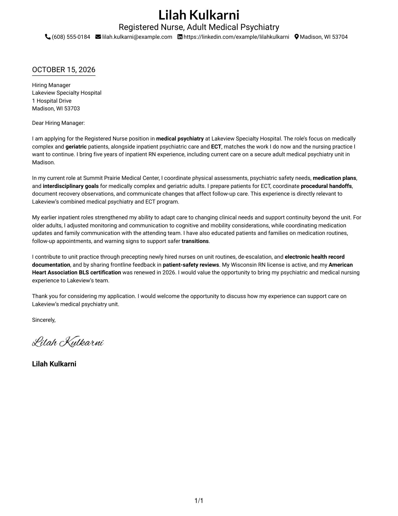 Cover letter example — page 1