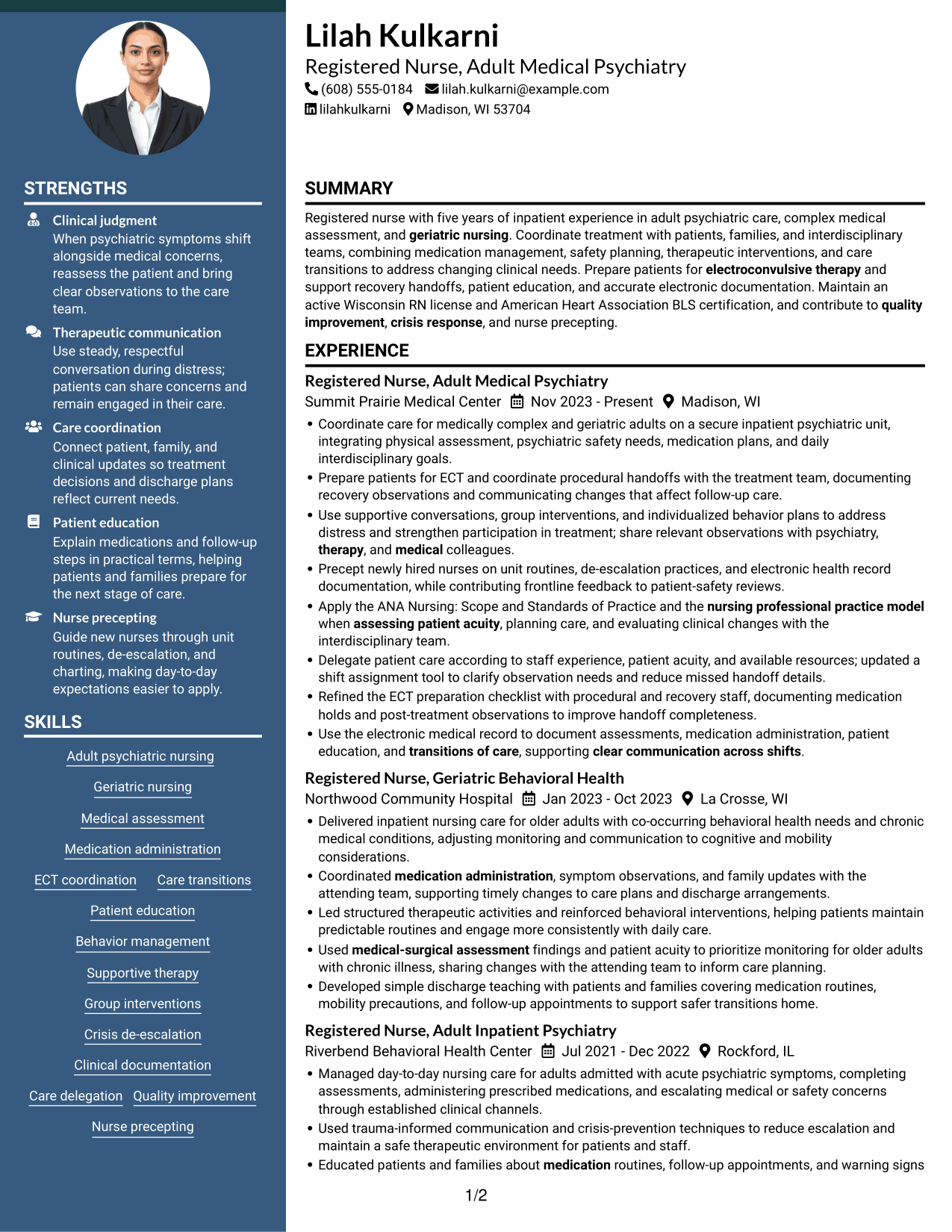 Resume example — page 1
