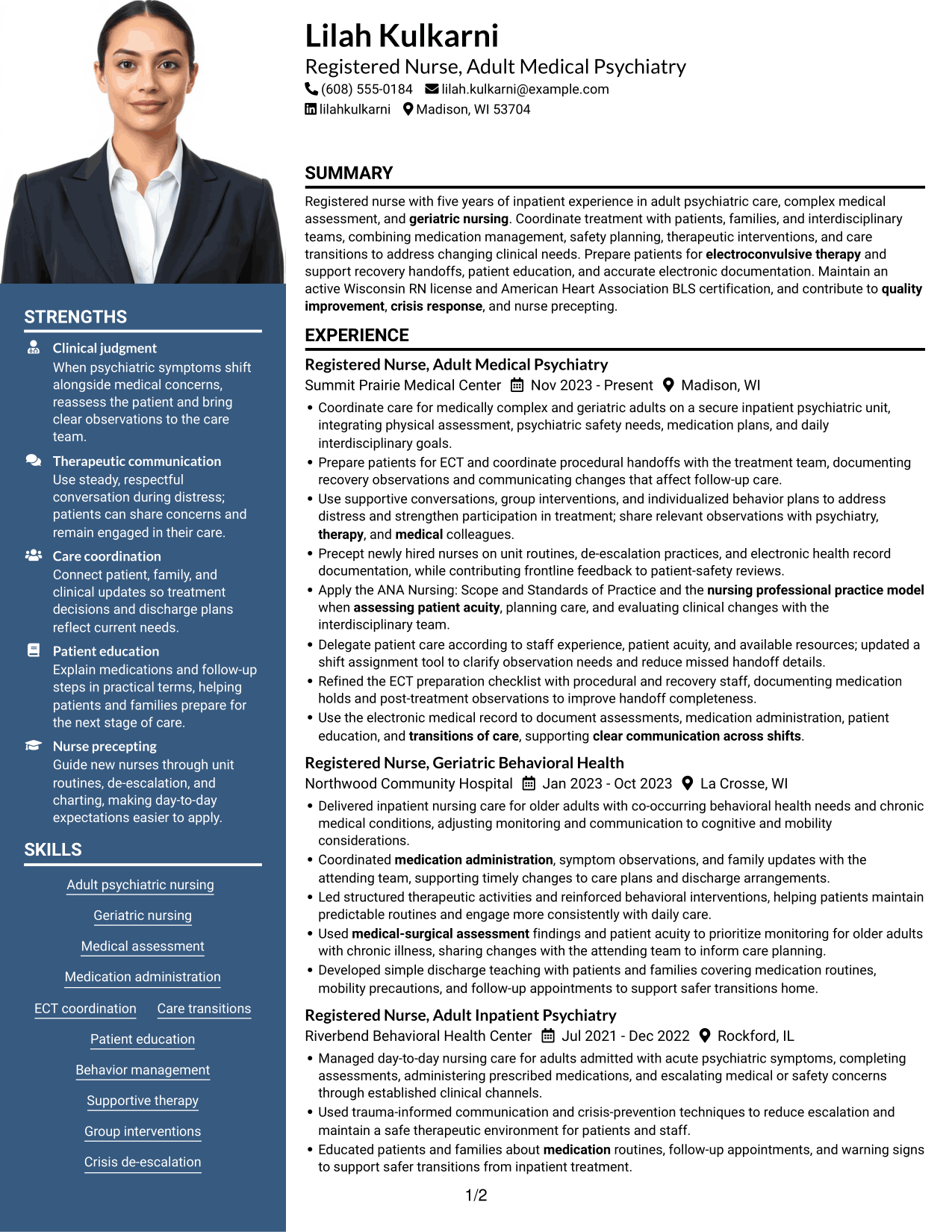 Resume example — page 1