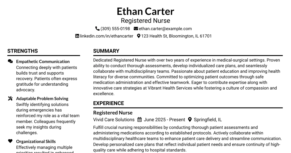 33 Registered Nurse Medical Surgical Resume Templates with Example 2026 (ATS-Optimized)