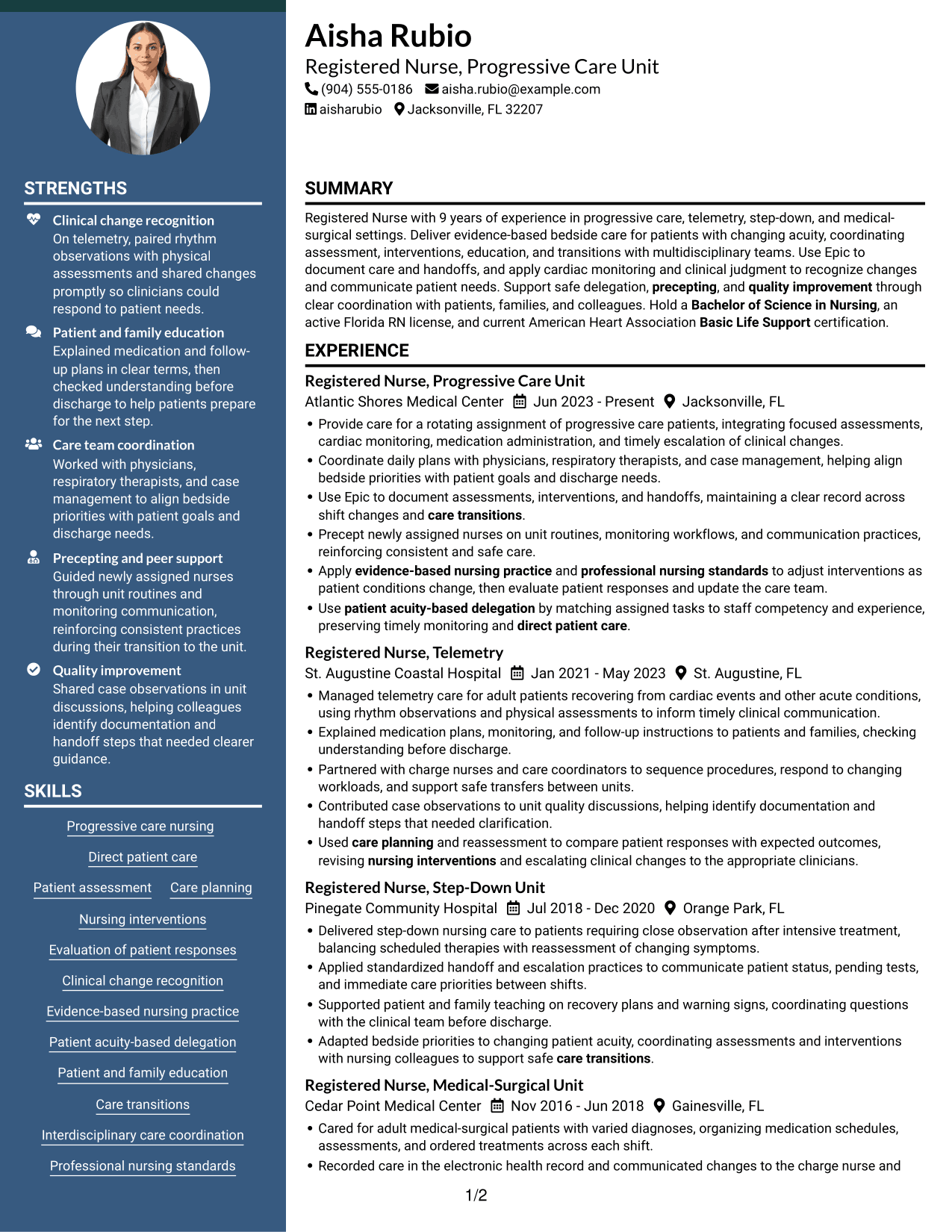 Resume example — page 1