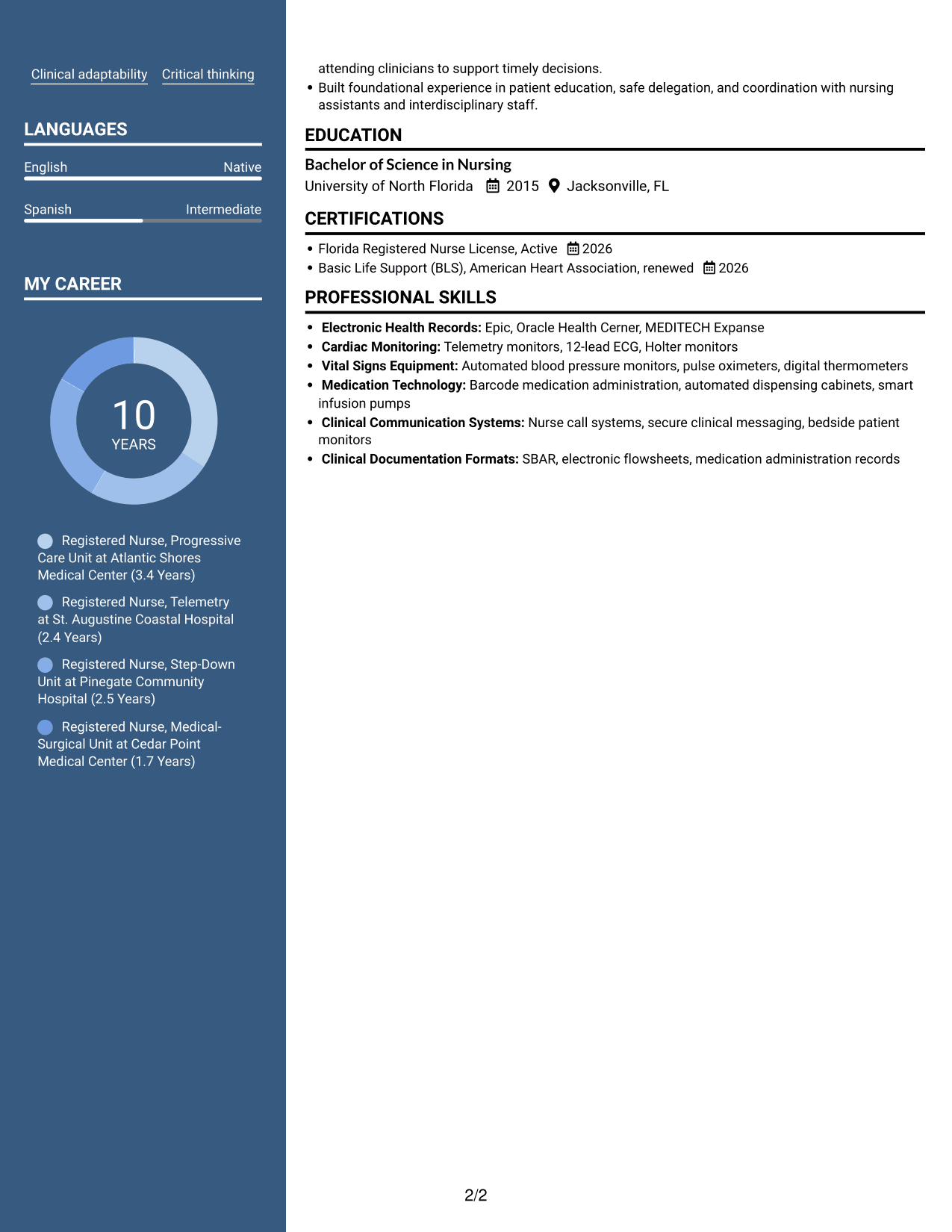 Resume example — page 2
