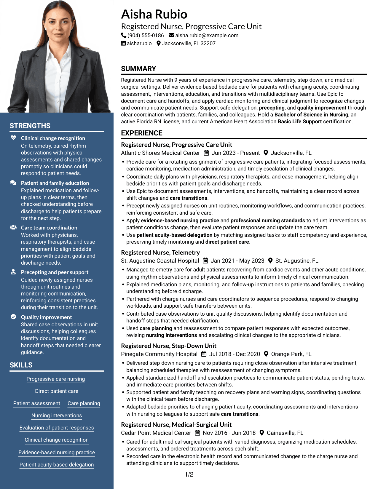 Resume example — page 1