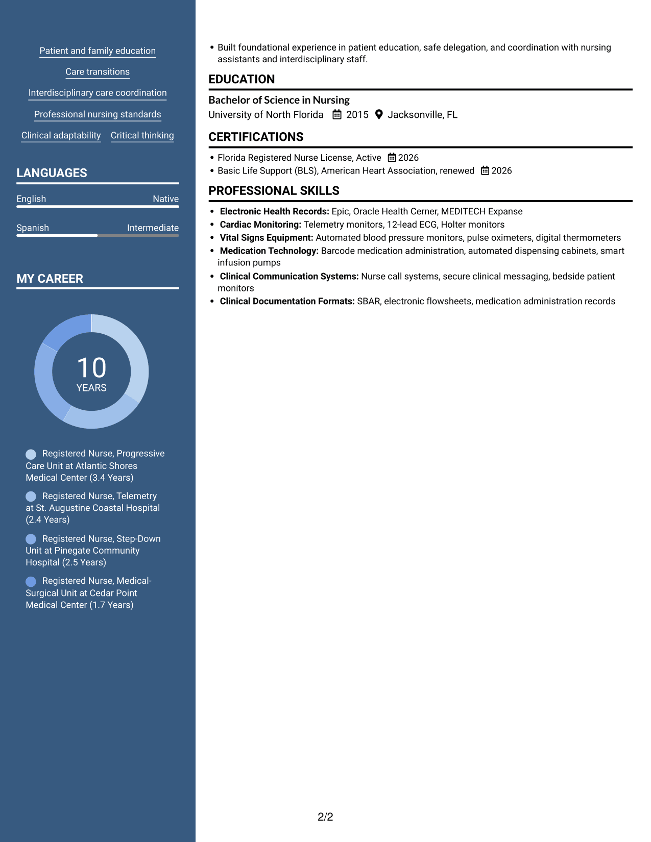 Resume example — page 2
