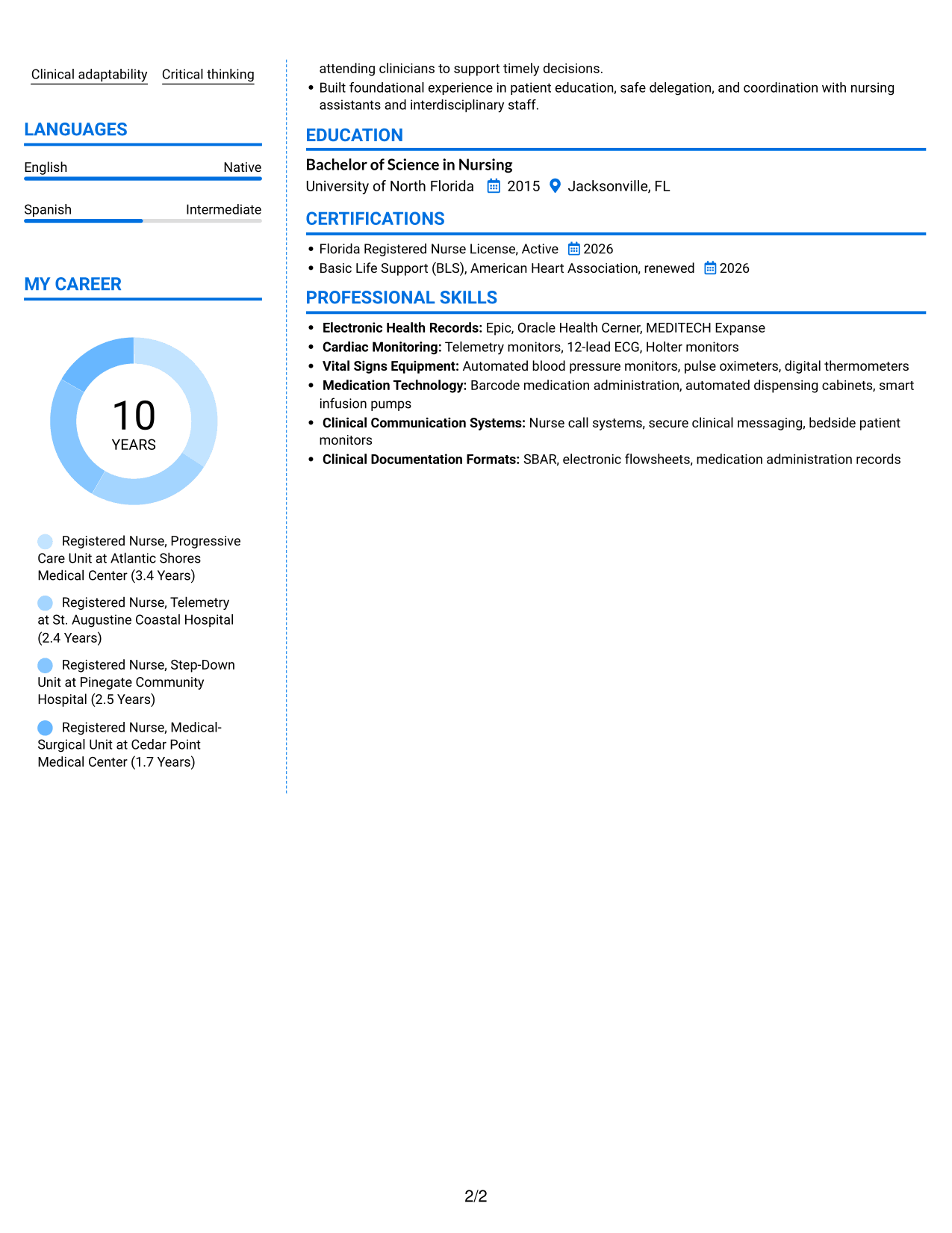 Resume example — page 2