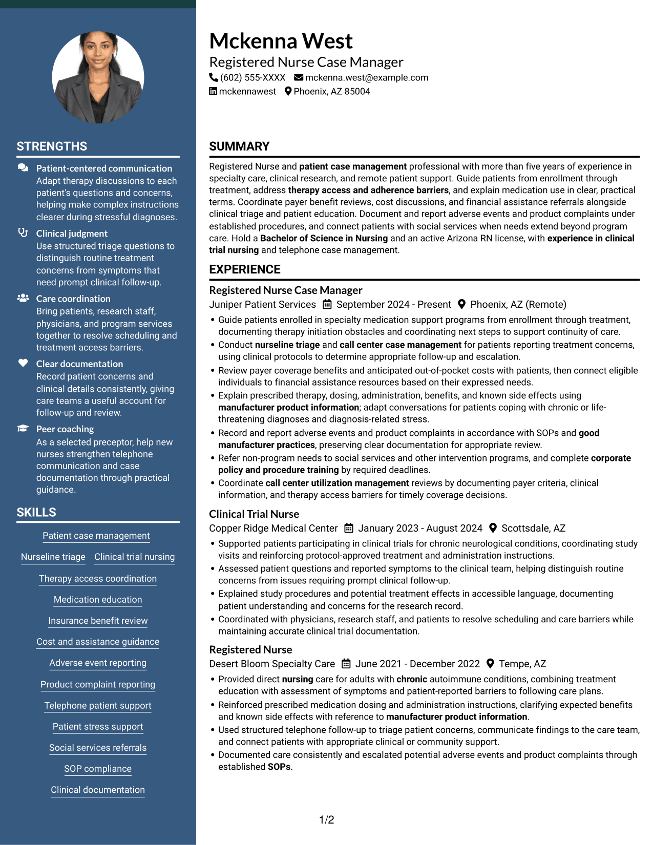 Resume example — page 1