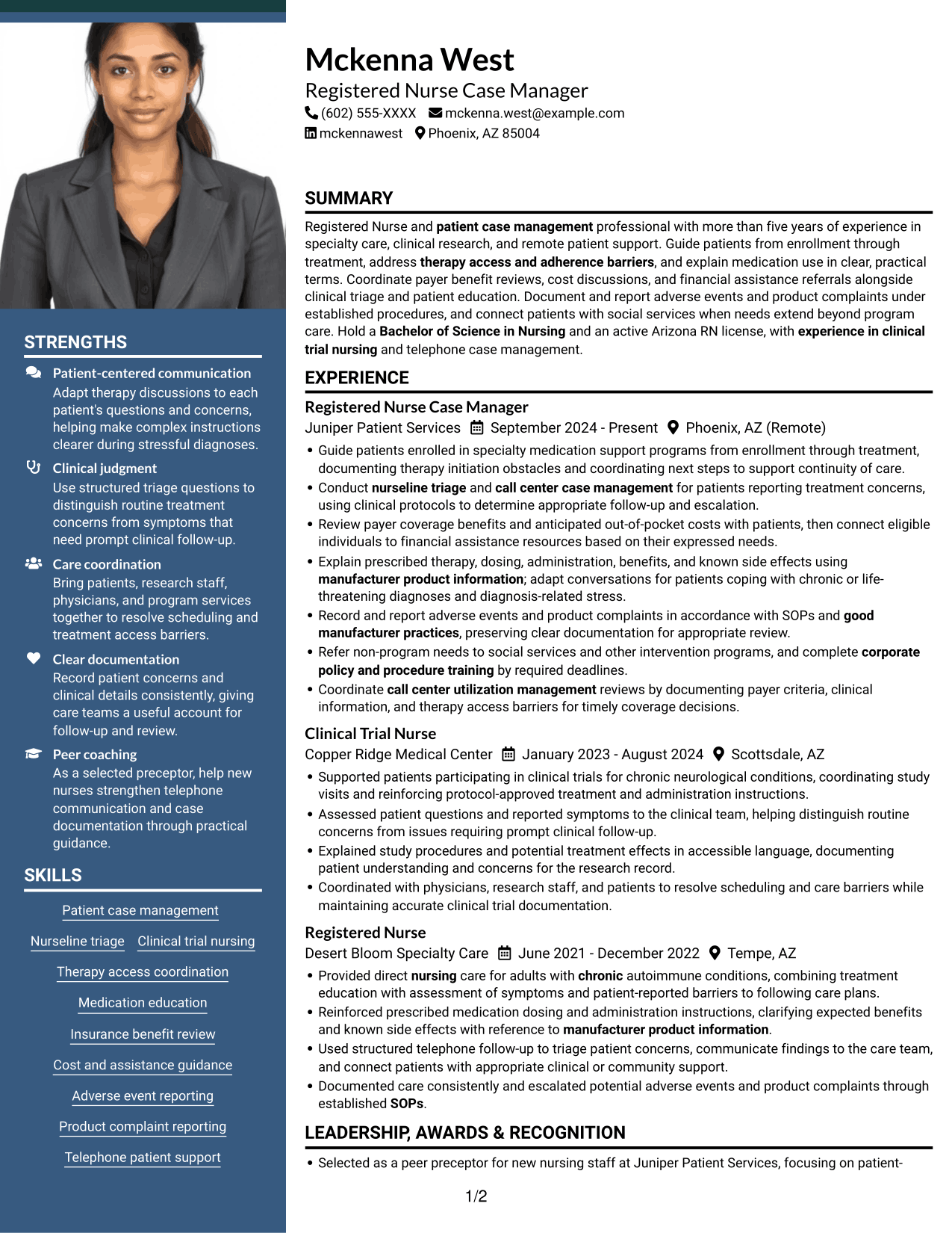 Resume example — page 1
