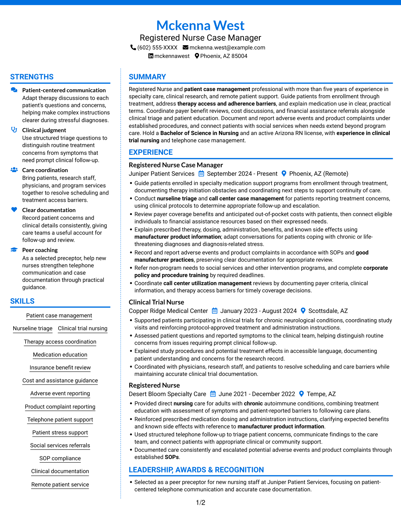 Resume example — page 1