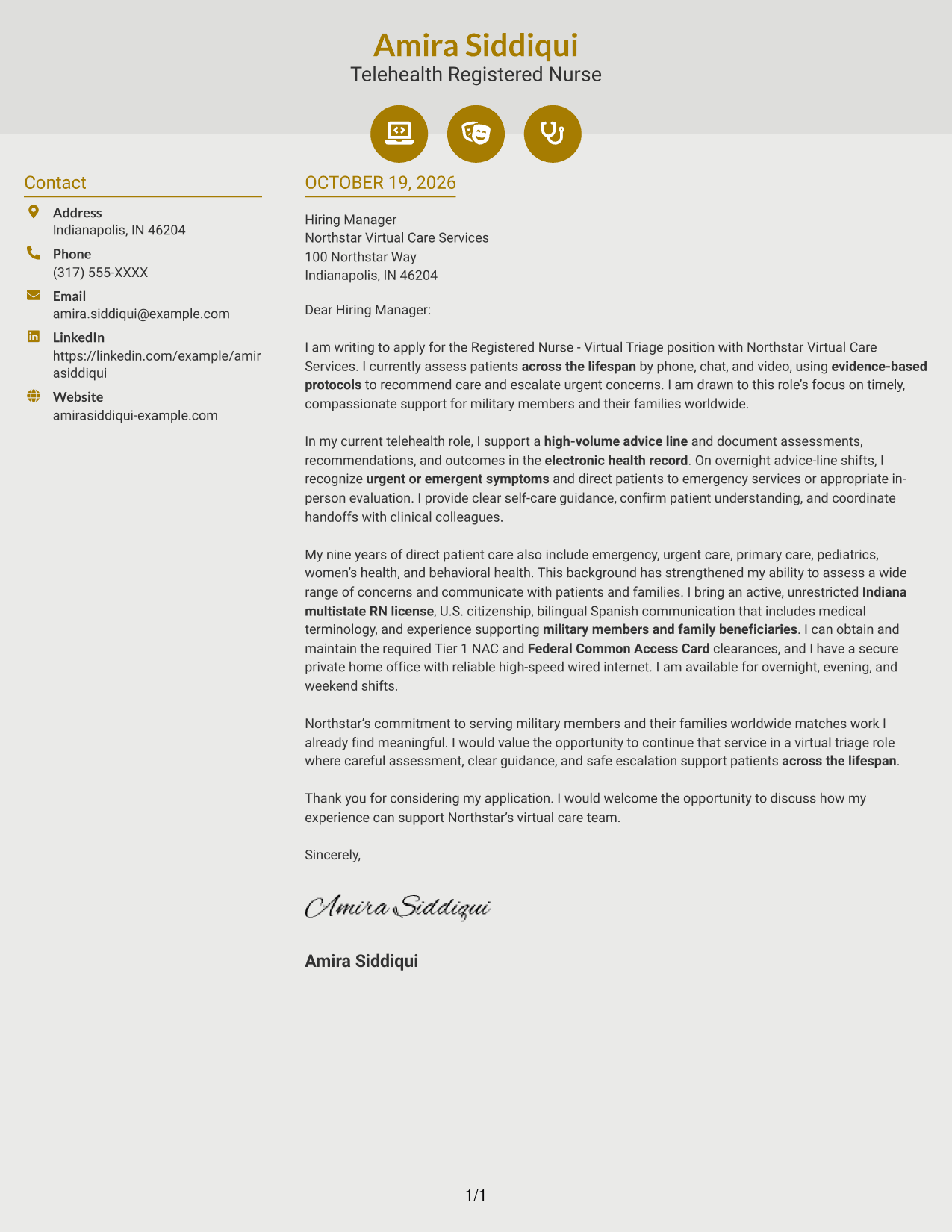 Cover letter example — page 1
