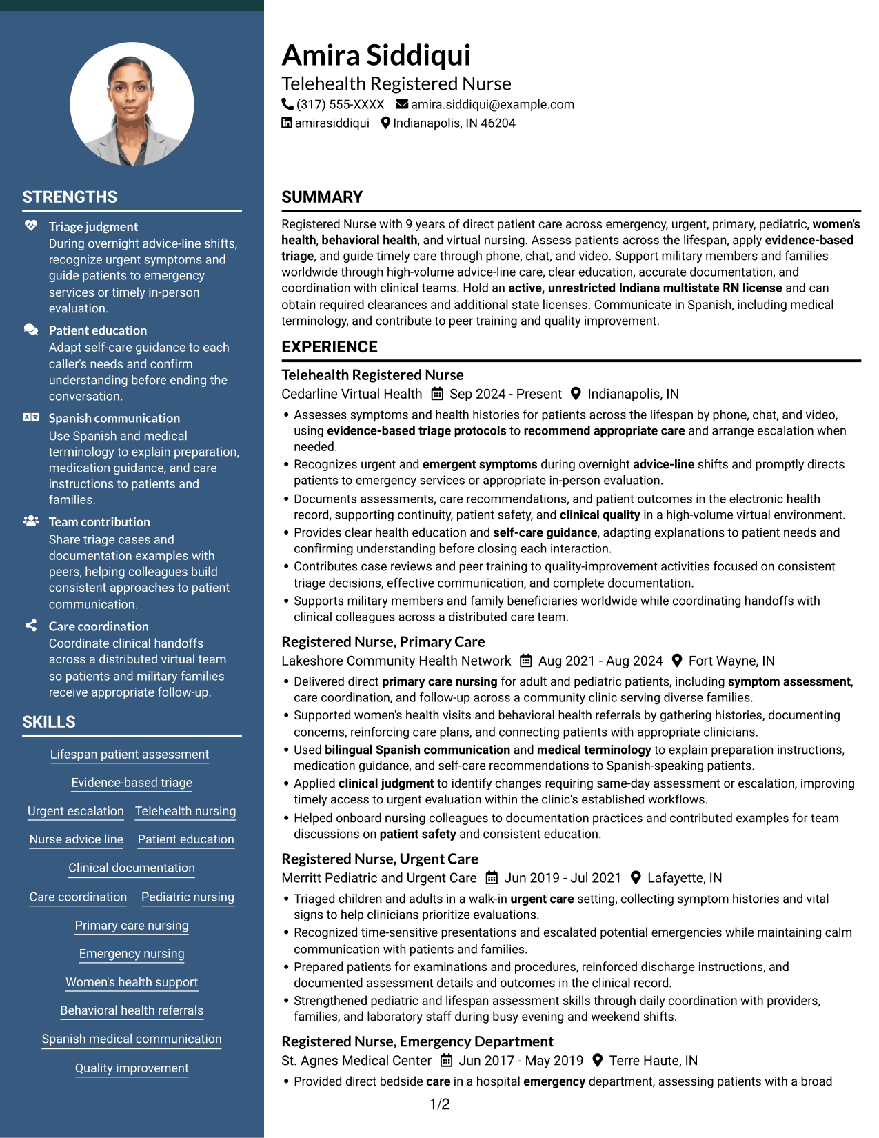 Resume example — page 1