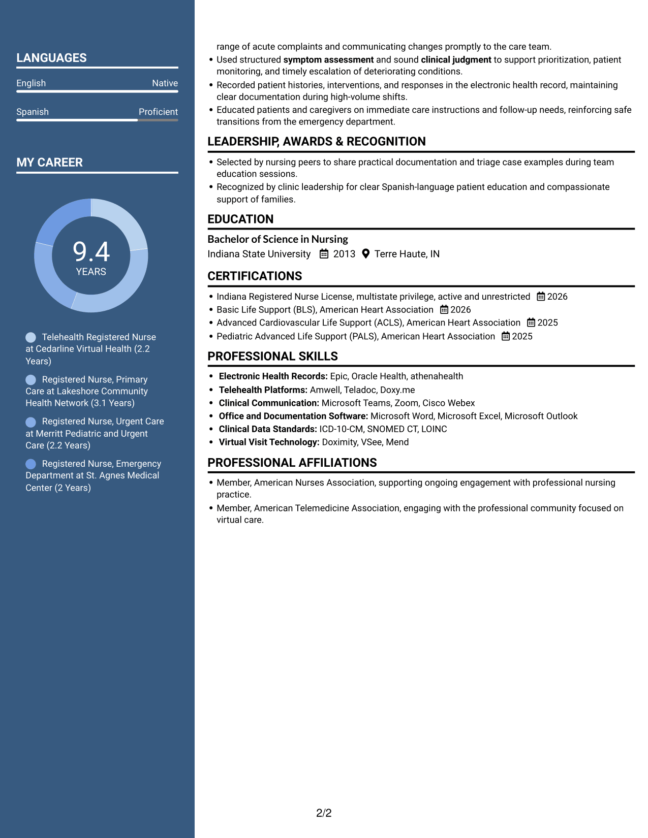 Resume example — page 2
