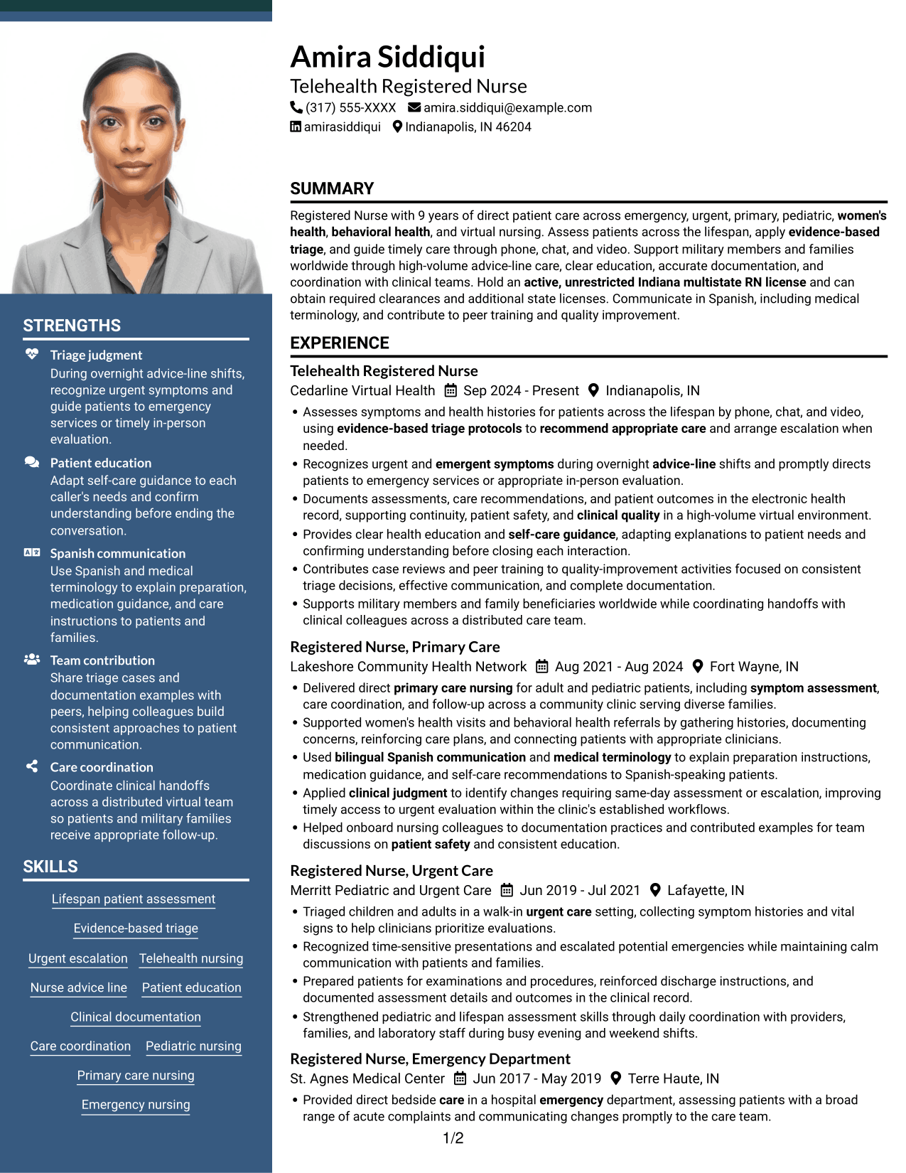 Resume example — page 1