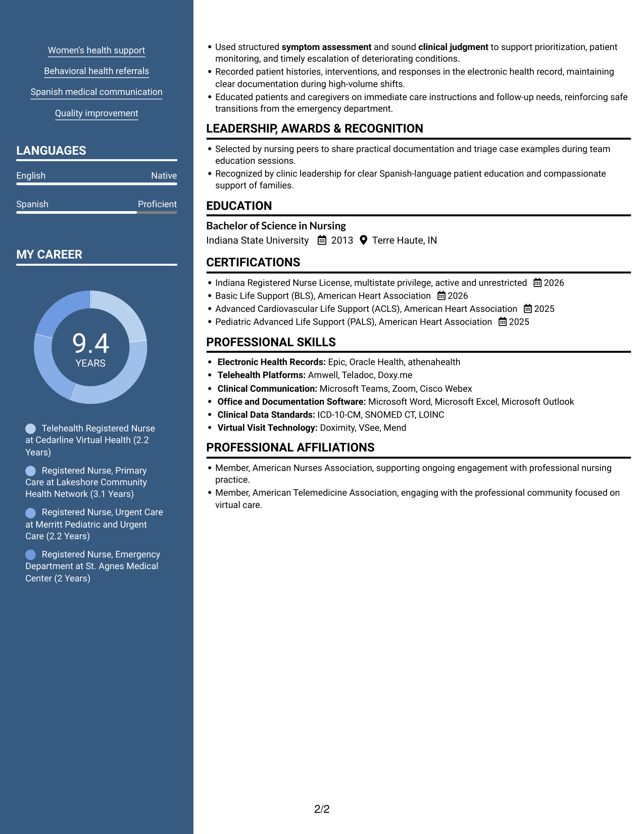 Resume example — page 2