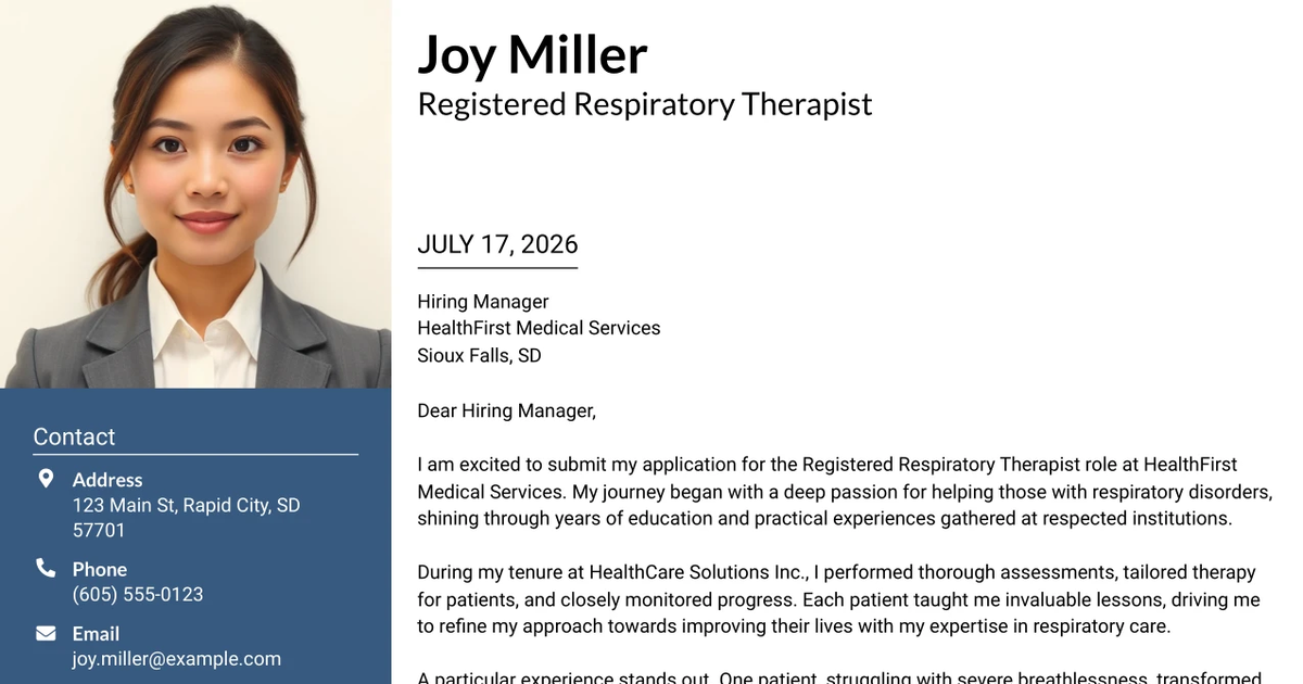 30+ Registered Respiratory Therapist Cover Letter Templates with Example 2026