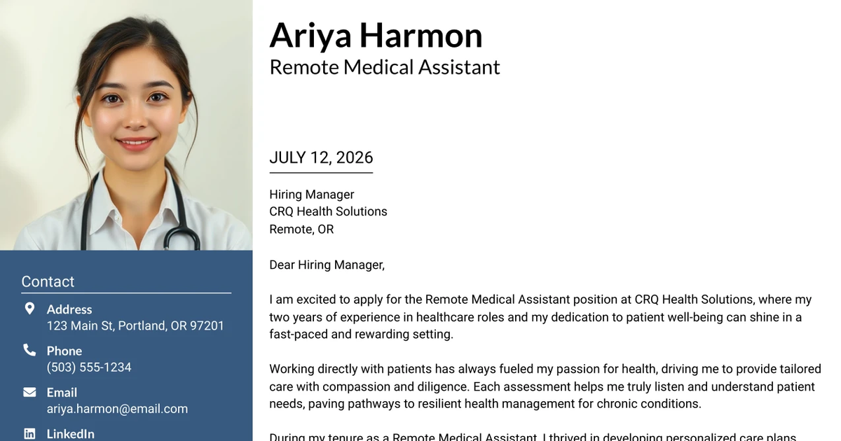 30+ Remote Medical Assistant Cover Letter Templates with Example 2026