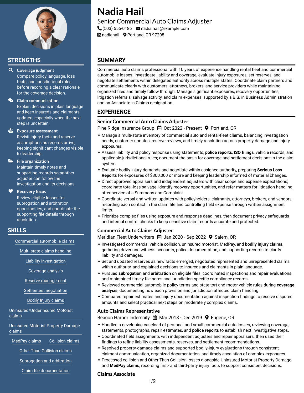 Resume example — page 1