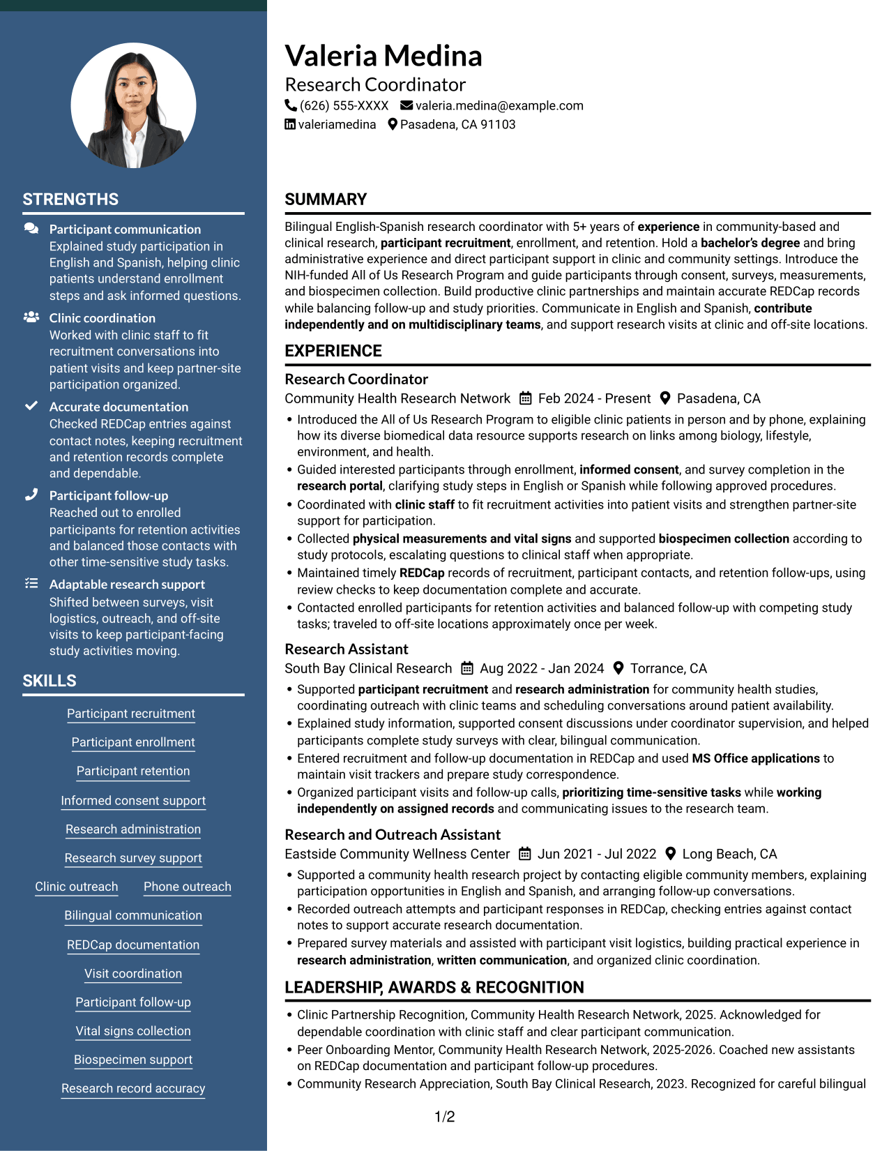 Resume example — page 1
