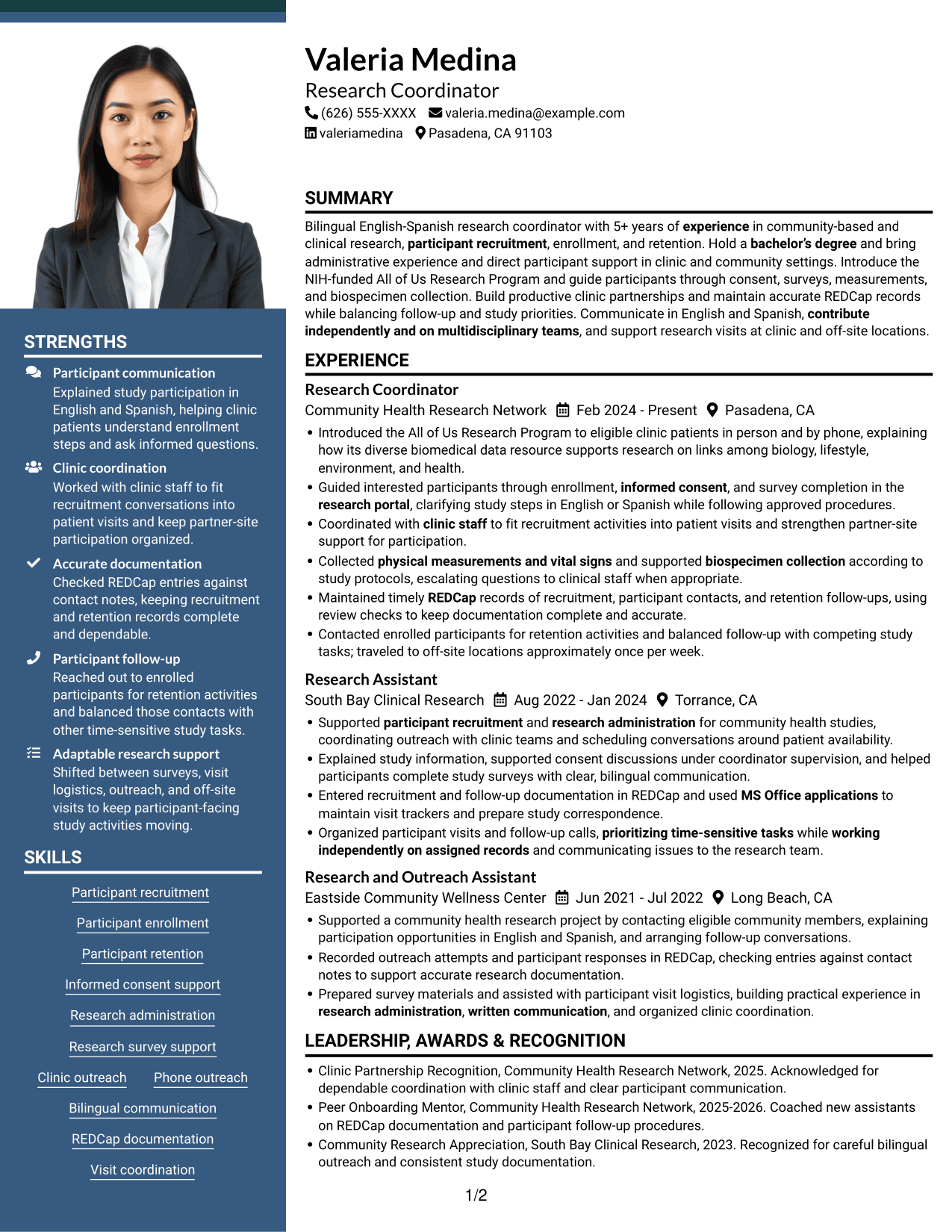 Resume example — page 1