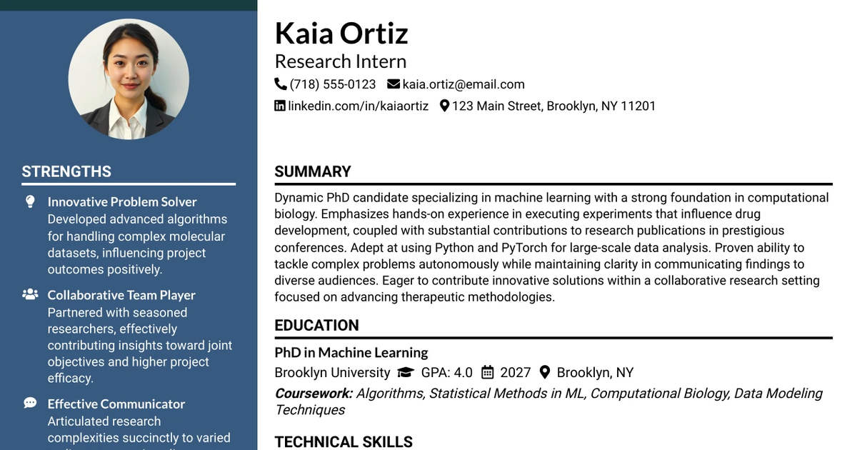 33 Research Intern Resume Templates with Example 2026 (ATS-Optimized)