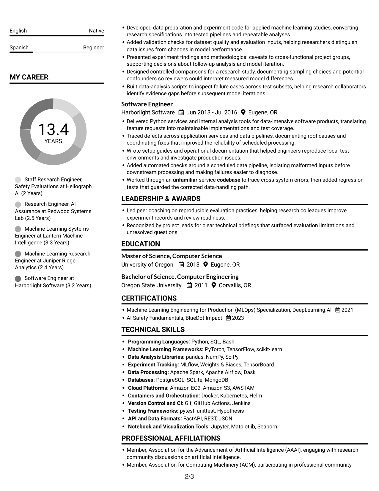 Resume example — page 2