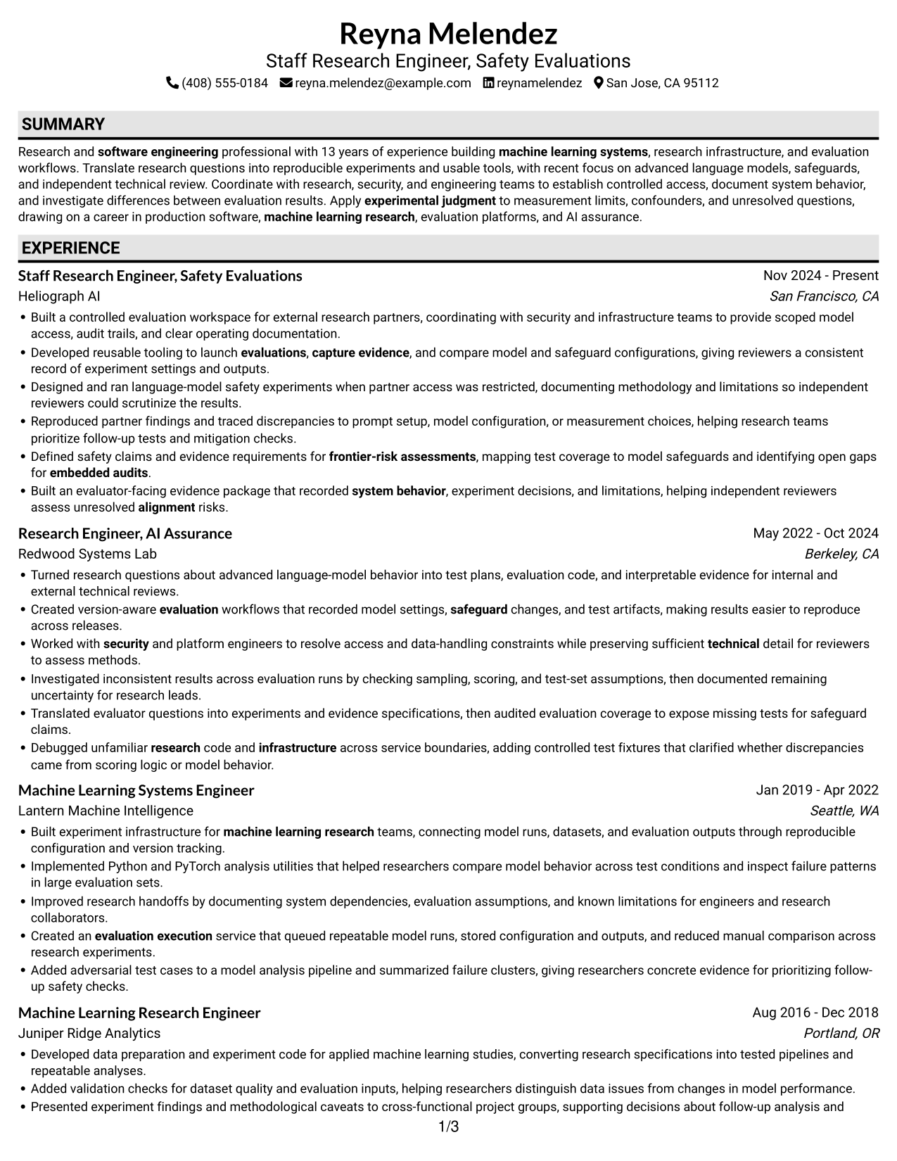Resume example — page 1