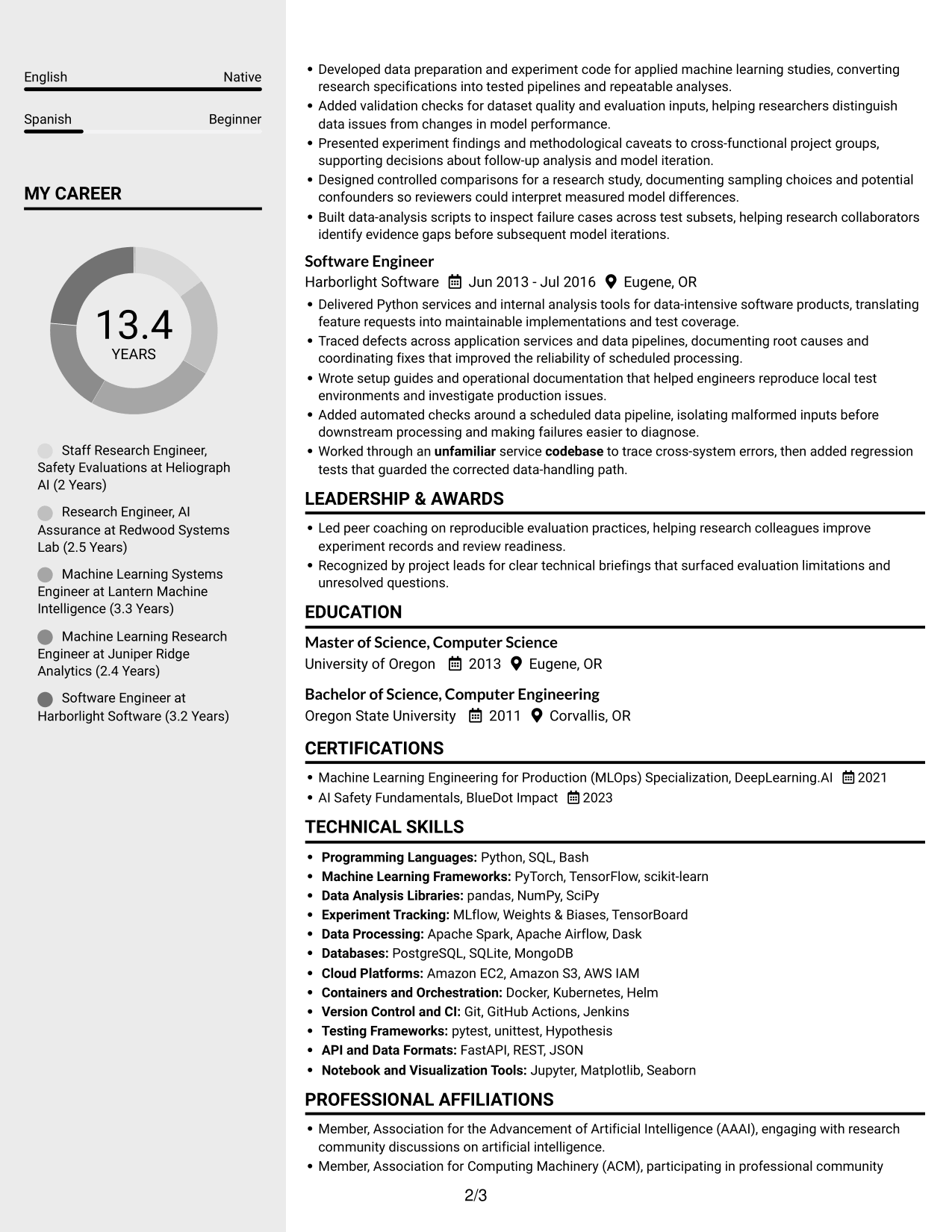 Resume example — page 2