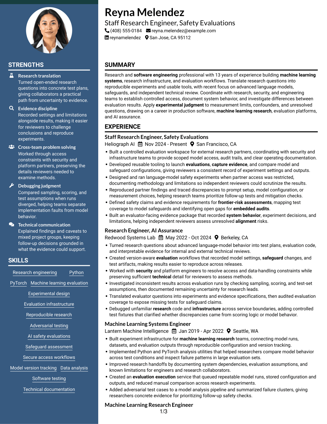 Resume example — page 1