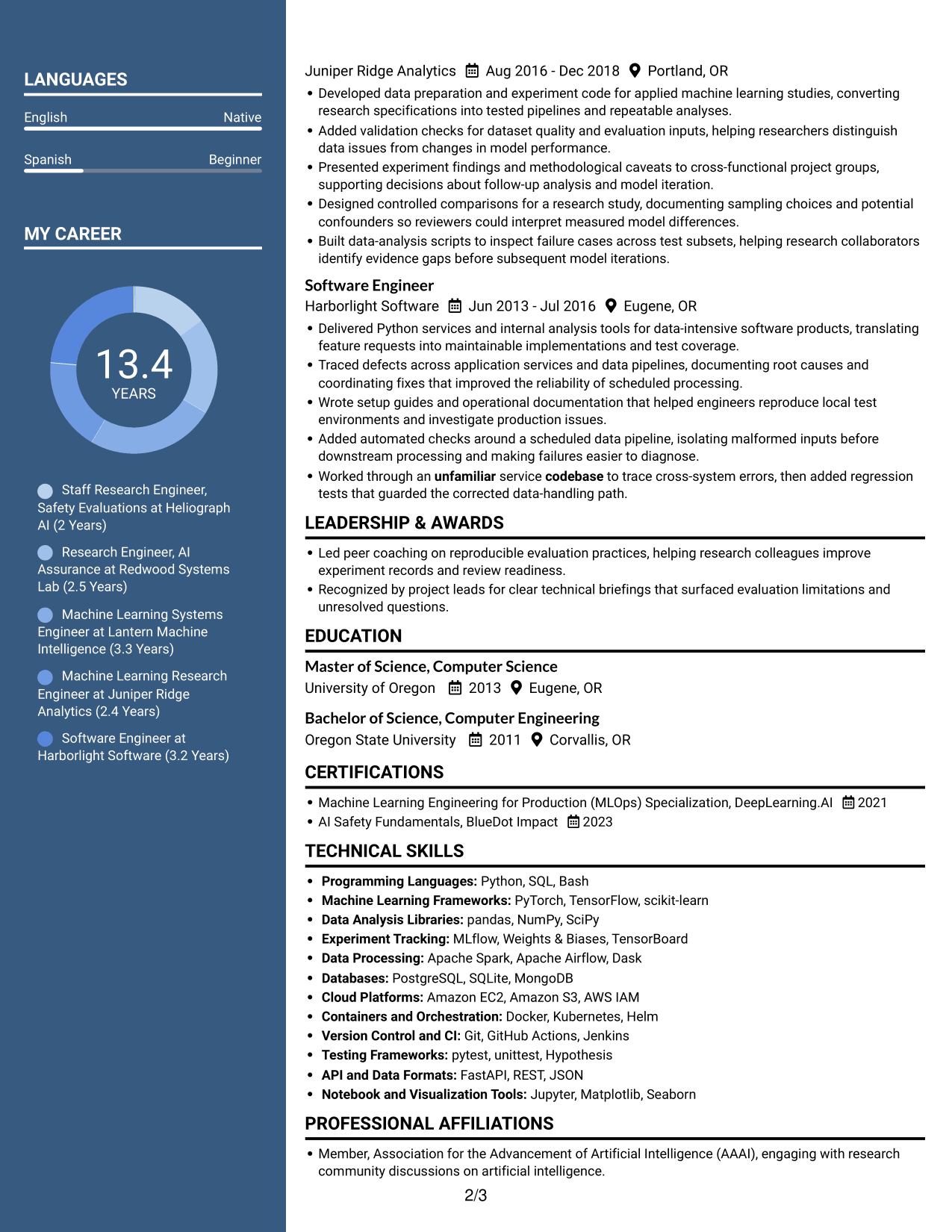 Resume example — page 2