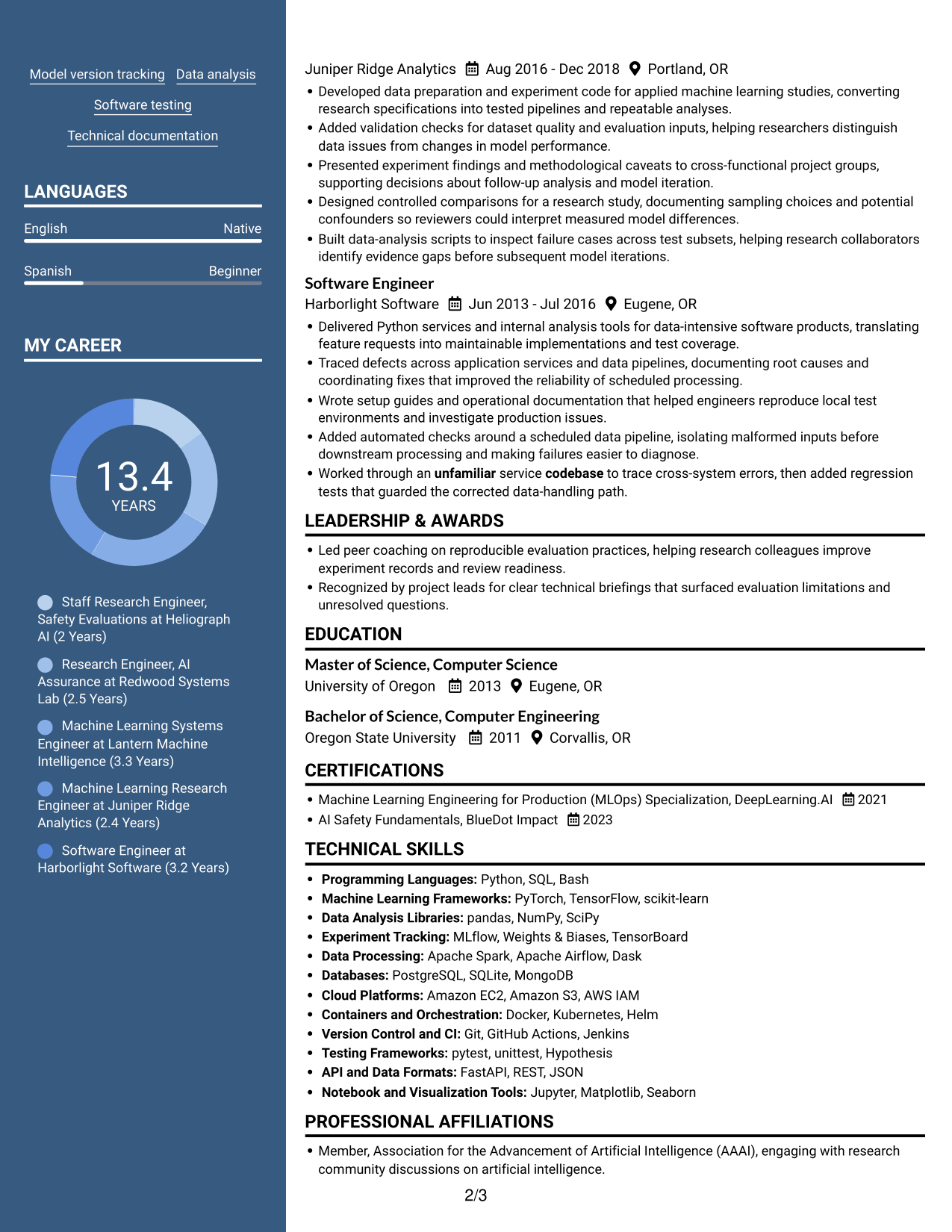 Resume example — page 2