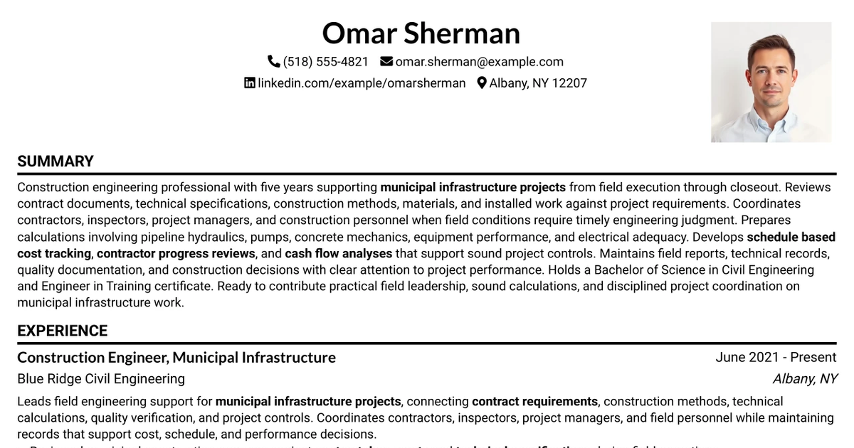33 Resident Engineer - Construction Management Resume Templates with Example